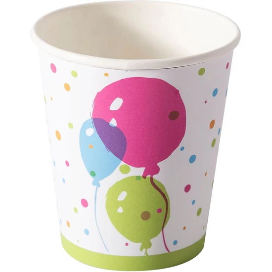 Duni papírpohár Splash balloons 200ml 16x10db/gyűjtő