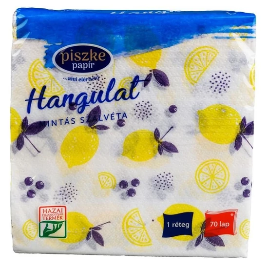 Hangulat citrom mintás szalvéta 1rtg 33x33cm 28x70db/gyűjtő