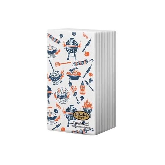 Seasonal Grill textilhatású szalvéta 2rtg 38x28cm 1/8 40x25db/gyűjt