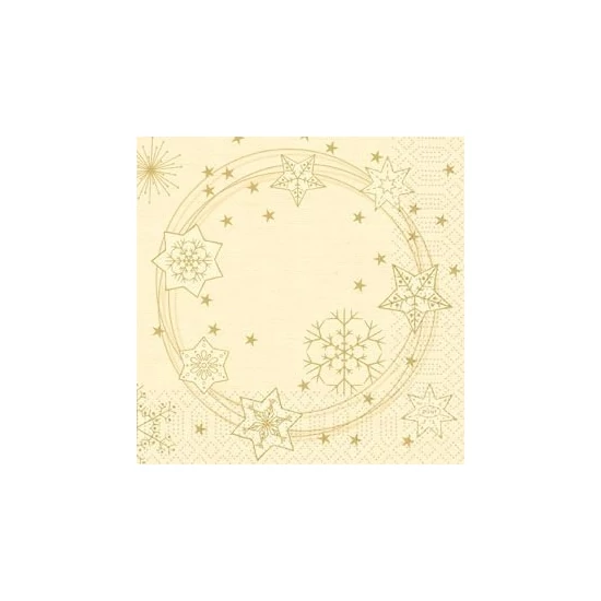 Duni szalvéta Star Shine Cream 3rtg 24x24cm 12x20db/gyűjtő