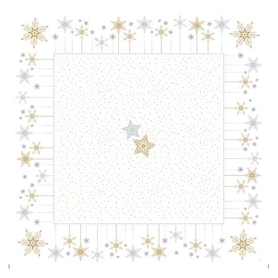 Dunicel asztalközép Snowstars White 84x84cm 10db/gyűjtő