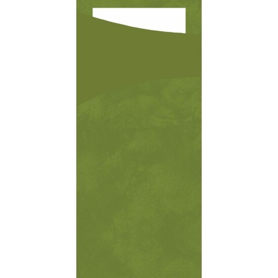Duni sacchetto Leaf green/fehér 19x8,5cm 5x100db/gyűjtő