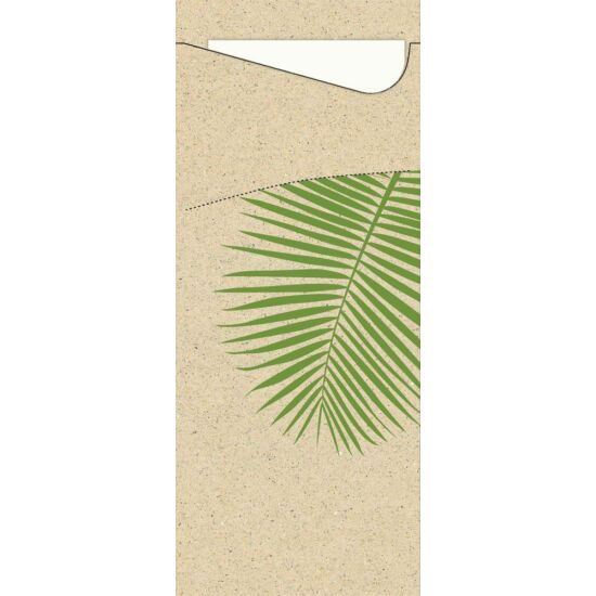 Duni sacchetto Leaf Graspapier/fehér 19x8,5cm 5x100db/gyűjtő