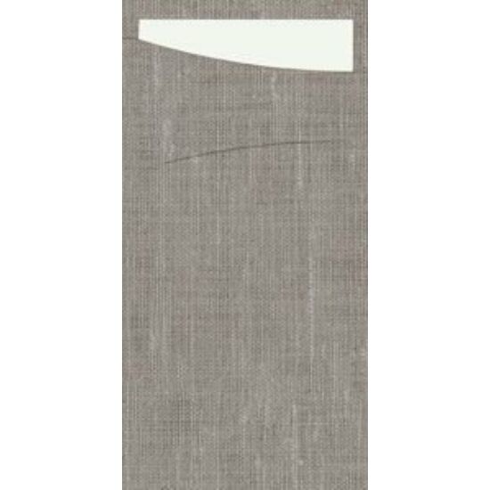 Duni sacchetto Granite grey/fehér dunisoft 23x11,5cm 4x60db/gyűjtő