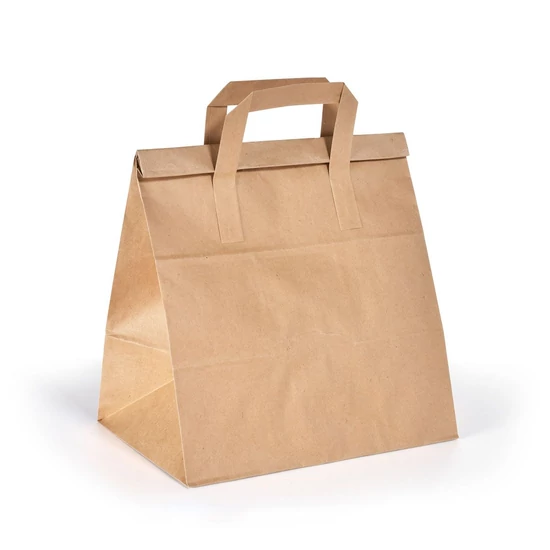 Duni BioPak Take-Away összecsukható papírtáska barna 240x170x290mm 1x250db/gyűjtő