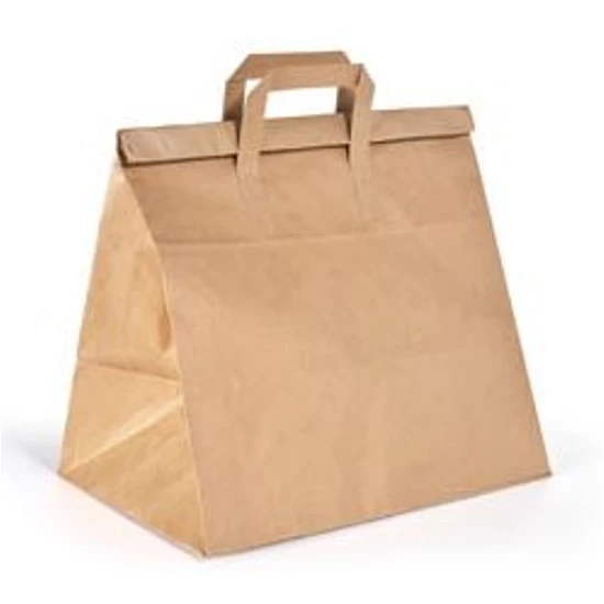 Duni BioPak Take-Away összecsukható papírtáska barna 320x210x340mm 1x250db/gyűjtő