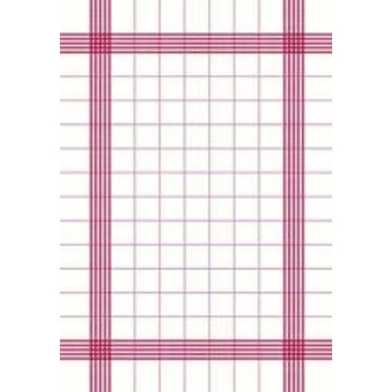 Duni Towel napkin konyharuha fehér-piros 38x54cm 1x250db/gyűjtő