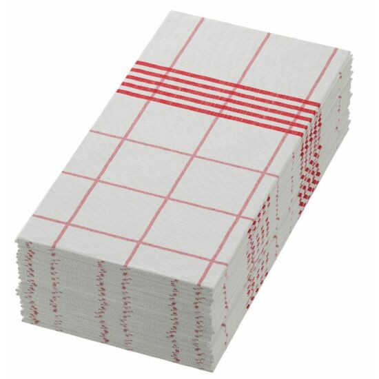 Dunisoft asztalkendő fehér-piros 48x48cm 1/8 6x60db/gyűjtő