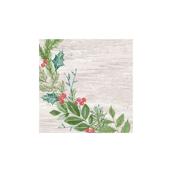 Dunisoft szalvéta Winter Greenery 40x40cm 6x60db/gyűjtő