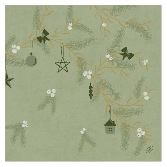 Bio-Dunisoft szalvéta Noel Pistachio 40x40cm 6x60db/gyűjtő