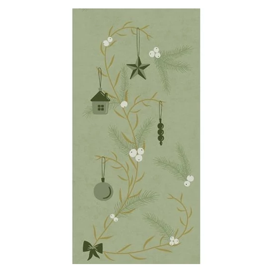 Bio-Dunisoft szalvéta Noel Pistachio 40x40cm 1/8 6x60db/gyűjtő