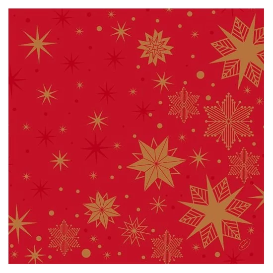 Bio-Dunisoft szalvéta Stargazing Red 40x40cm 6x60db/gyűjtő