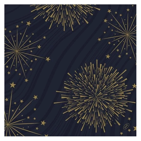 Bio-Dunisoft szalvéta Sparkly Black 40x40cm 6x60db/gyűjtő