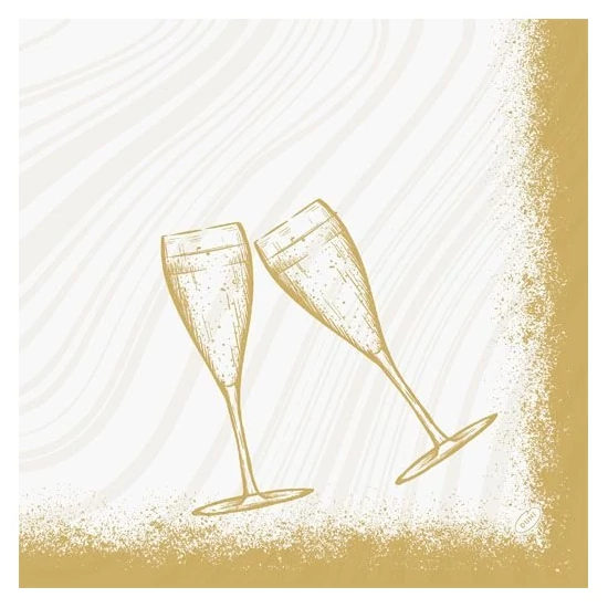 Bio-Dunisoft szalvéta Sparkly Cheers White 40x40cm 6x60db/gyűjtő
