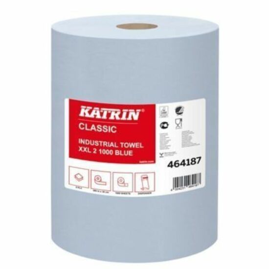 Katrin classic XXL2 ipari tekercses törlőpapír kék 2 rétegű M38 D29 1000lap 380m rec 2tek/gyűjtő