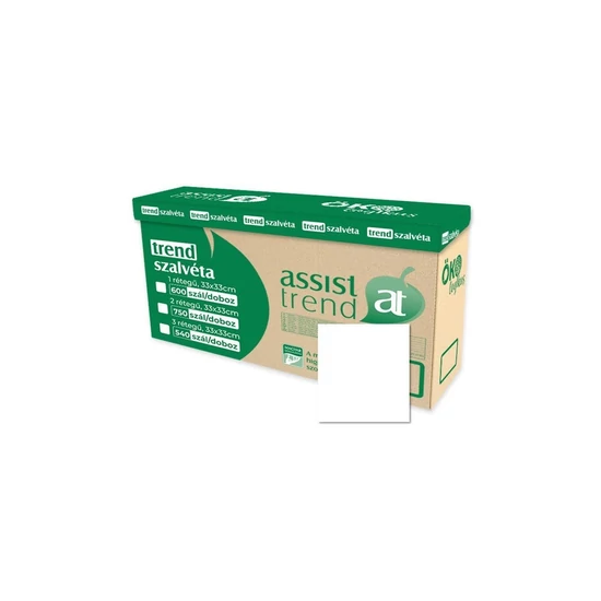 Trend szalvéta fehér 2rtg 25x25cm FSC 800db/gyűjtő