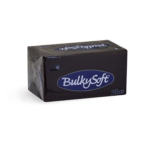 BulkySoft rainbow plus szalvéta fekete 2 rétegű 1/8 38x38cm 20x40db/gyűjtő