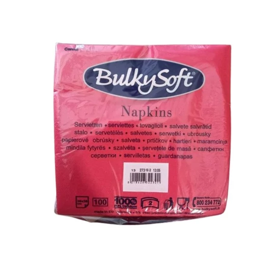 BulkySoft rainbow szalvéta piros 2 rétegű 38x38cm 20x100db/gyűjtő