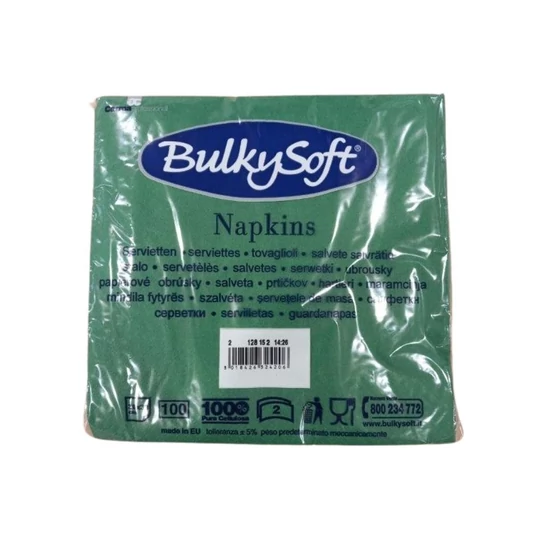 BulkySoft rainbow szalvéta zöld 2 rétegű 38x38cm 20x100db/gyűjtő
