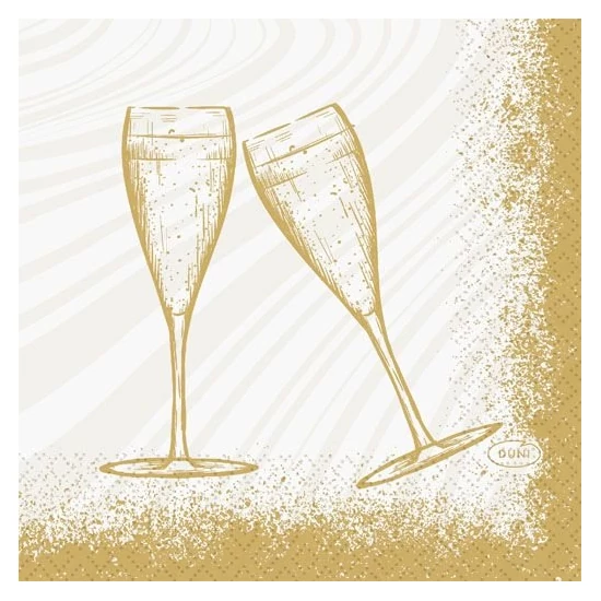 Duni szalvéta Sparkly Cheers White 3rtg 24x24cm 20x50db/gyűjtő