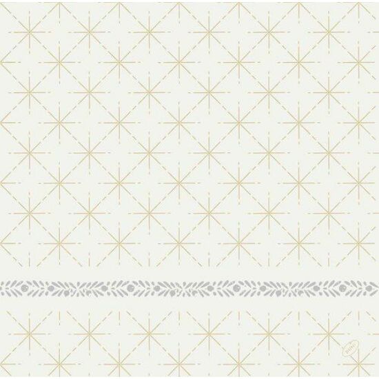Duni szalvéta Glitter white 3 rétegű 33x33cm 10x50db/gyűjtő