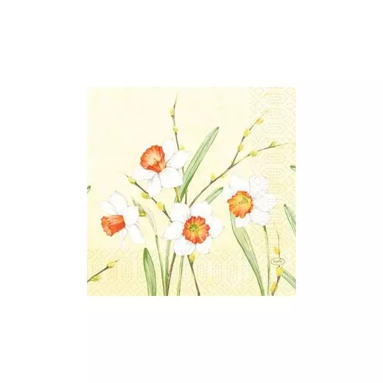 Duni szalvéta Daffodil Joy 3rtg 33x33cm 4x250db/gyűjtő