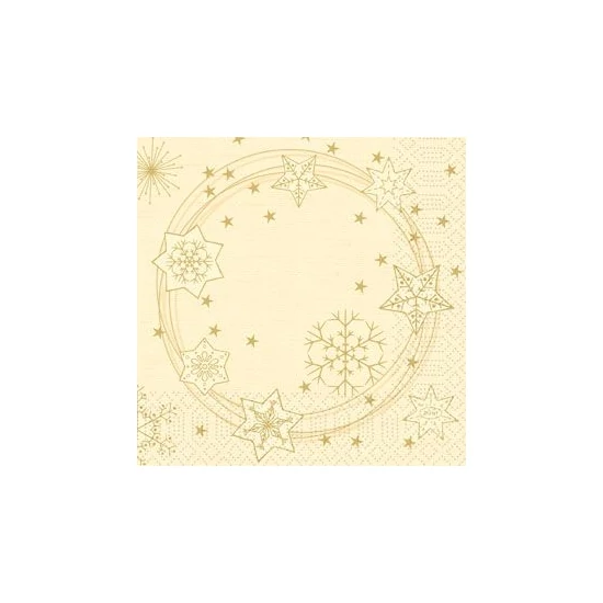 Duni szalvéta Star Shine Cream 3rtg 33x33cm 10x50db/gyűjtő