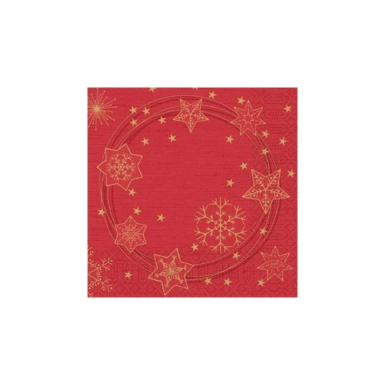 Duni szalvéta Star Shine Red 3rtg 33x33cm 4x250db/gyűjtő