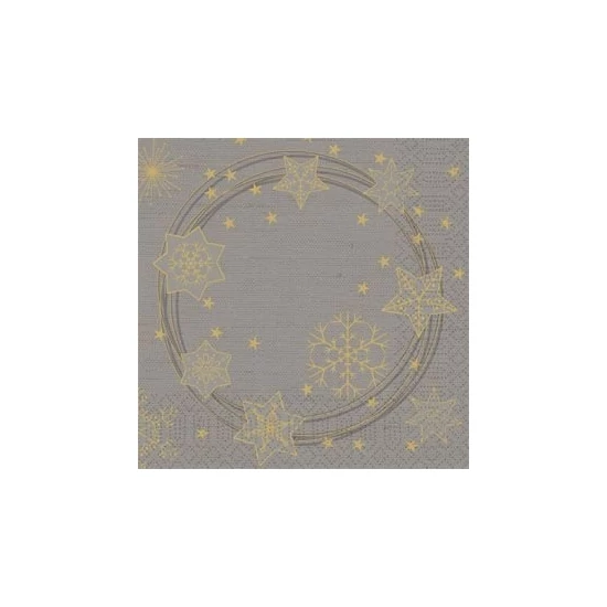 Duni szalvéta Star Shine Granite Grey 3rtg 33x33cm 4x250db/gyűjtő