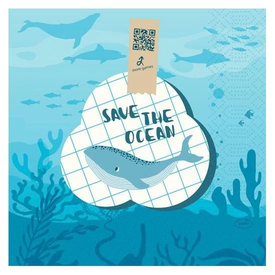 Duni szalvéta Save the Ocean 3rtg 33x33cm 10x50db/gyűjtő