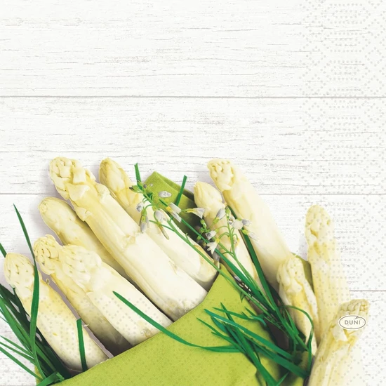 Duni szalvéta White Asparagus 3rtg 33x33cm 10x50db/gyűjtő