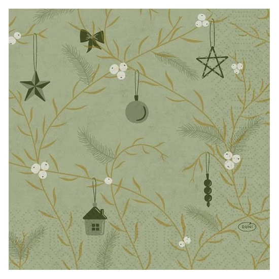 Duni szalvéta Noel Pistachio 3rtg 33x33cm 4x250db/gyűjtő