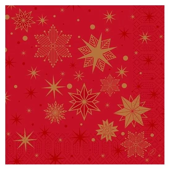 Duni szalvéta Stargazing Red 3rtg 40x40cm 4x250db/gyűjtő