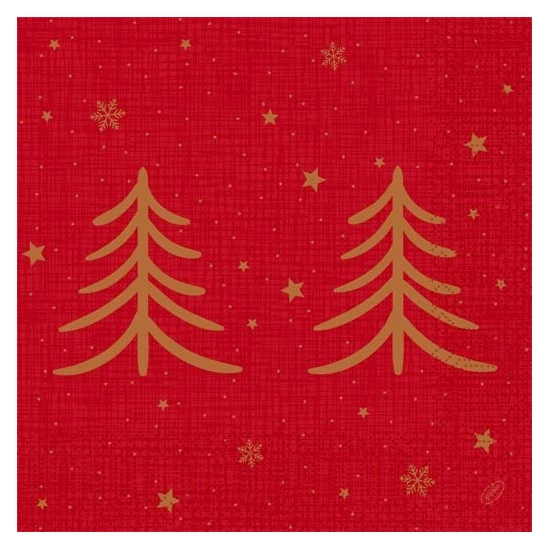 Duni szalvéta Shimmer Trees 3rtg 40x40cm 4x250db/gyűjtő