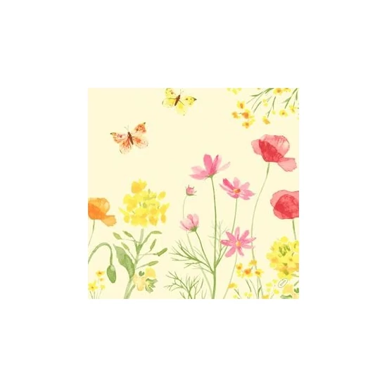 Duni classic szalvéta Poppy Field 4rtg 40x40cm 6x50db/gyűjtő