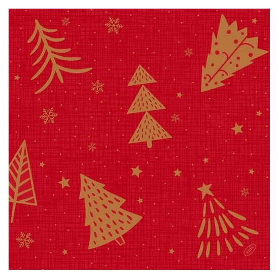 Duni classic szalvéta Shimmer Trees 4rtg 40x40cm 6x50db/gyűjtő