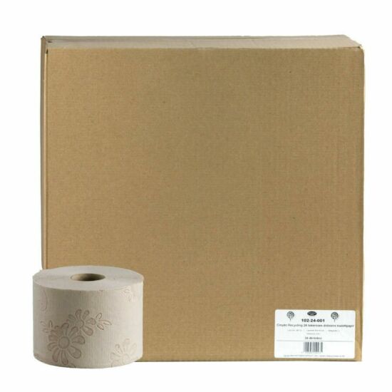 Crepto Recycling papírdobozos kistekercses toalettpapír 2 rétegű M9,5 D13 32,2m 280lap rec 24tek/gyűjtő