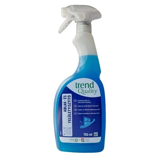 Trend Quality csíkmentes ablak- és felülettisztító alkoholos szórófejjel 750ml 12db/gyűjtő