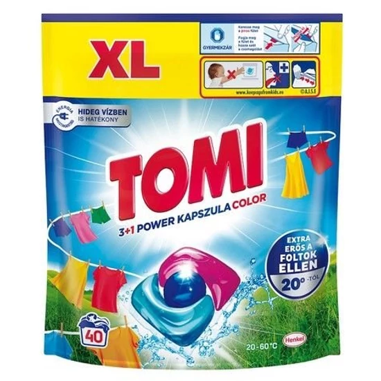 Tomi power caps mosókapszula color 40db 4csomag/gyűjtő