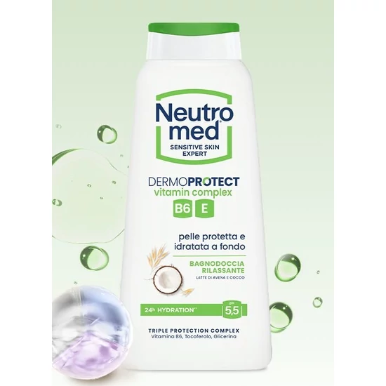 Sutter Neutromed Dermoprotect Rilassante relaxáló tusfürdő zabtejjel és kókuszdióval 600ml 12db/gyűjtő