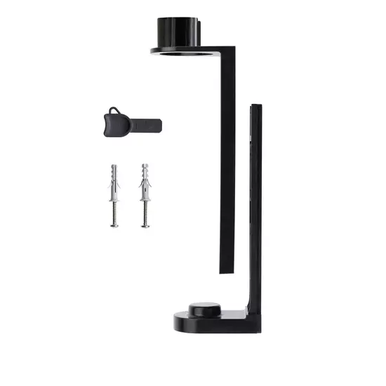 GFL lopásgátló fali tartó pumpás termékekhez tiplivel csavarral és kulccsal ABS fekete