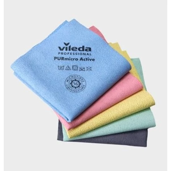 Vileda PURmicro mikroszálas törlőkendő kék 38x35cm 5db/csomag