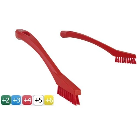 Vikan alkatrész- és fuga tisztító kézi kefe, piros, 4 cm-es