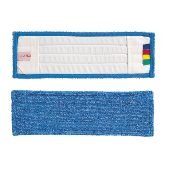 VDM zsebes bordás mikroszálas mop kék 40cm színkódolt