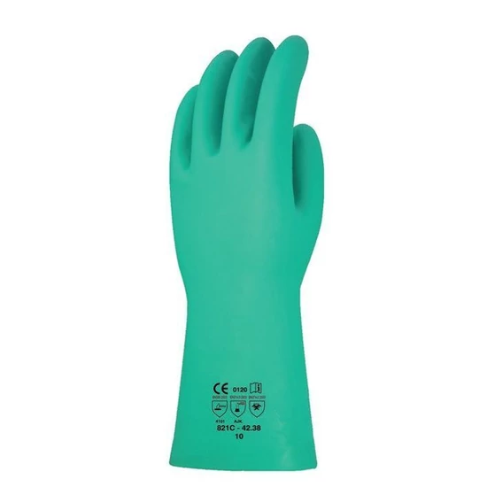 Kesztyű nitril könyékig érő zöld 10