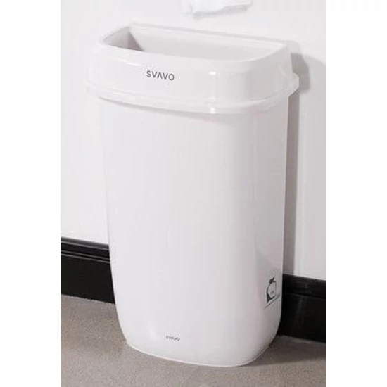 AT Plaza szemetes Slim Design rejtett fedéllel falra szerelhető 12L PP fehér