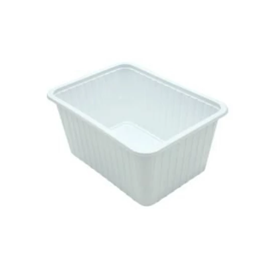 Műanyag szögletes tálka fehér PP 1200ml 400db/gyűjtő