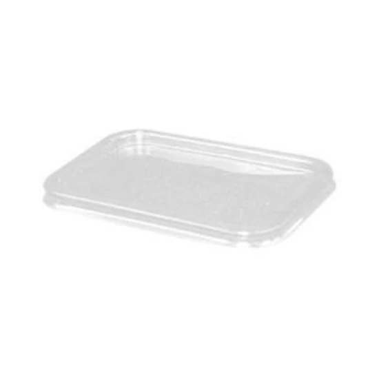 Műanyag szögletes tálka tető 500-1200ml-es tálkához víztiszta 8x50db/gyűjtő