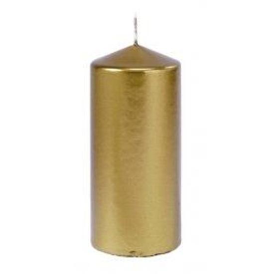 Duni Pillar gyertya matt arany 150x70mm 2x6db/gyűjtő