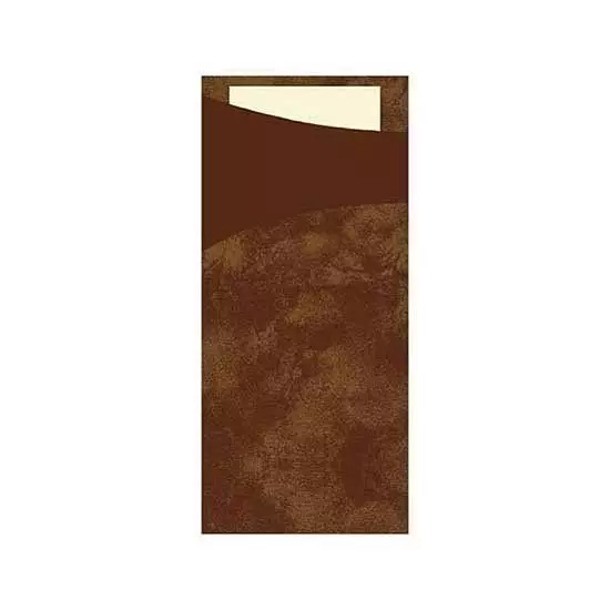 Duni sacchetto Chestnut/krém 19x8,5cm 5x100db/gyűjtő